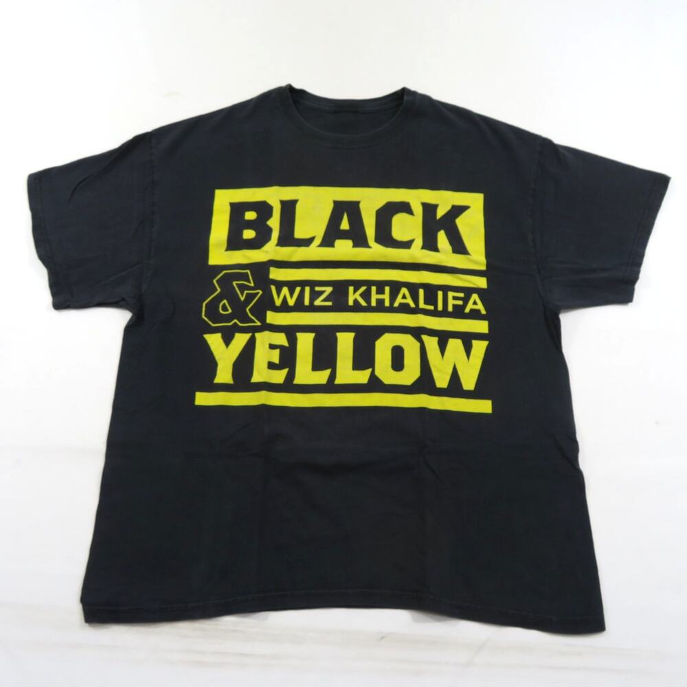 Wiz khalifa Black Yellow T-shirt Rap Hip Hop Sz L